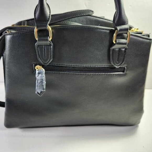 BCBG Purse Shoulder Bag Black with Golden Colour Hardware Polyvinyl Larg… - Picture 2 of 16